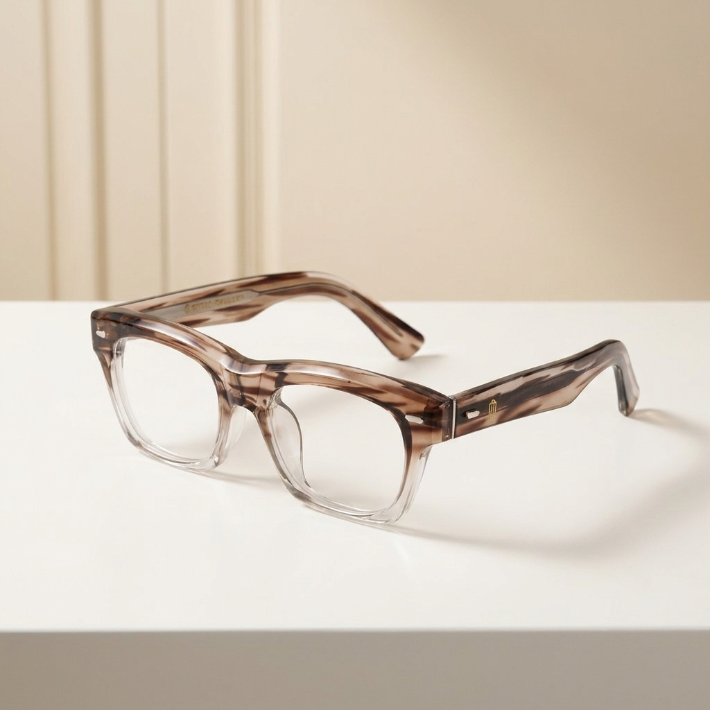 OG Cocoa Crystal Blend | Transparent Square Eyeglasses