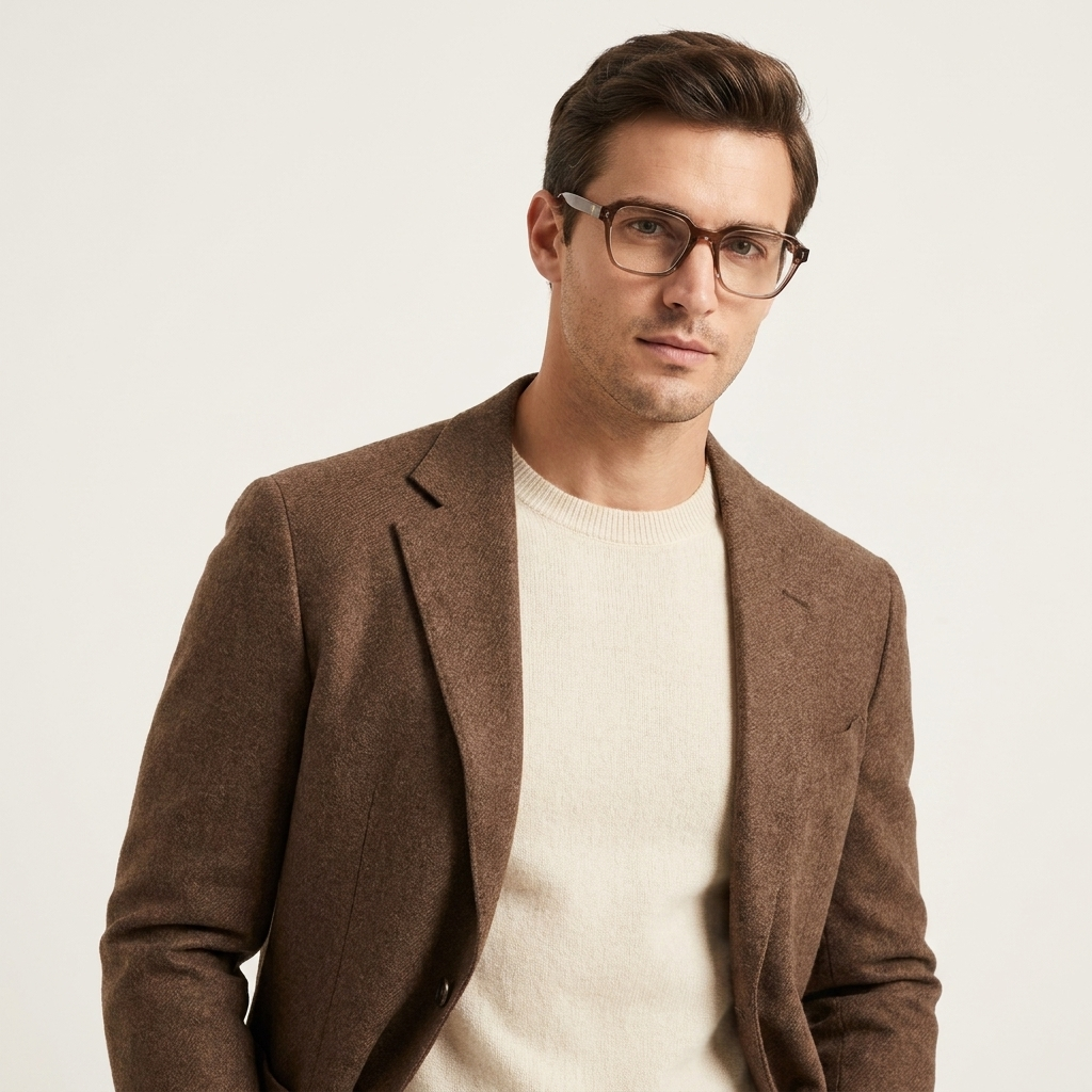 OG Cocoa Glow Classic | Transparent Brown Square Eyeglasses