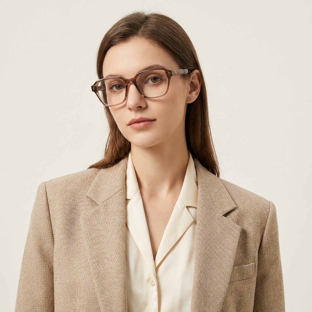 OG Cocoa Glow Classic | Transparent Brown Square Eyeglasses