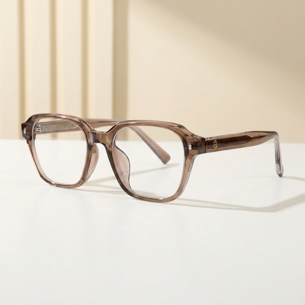 OG Cocoa Glow Classic | Transparent Brown Square Eyeglasses