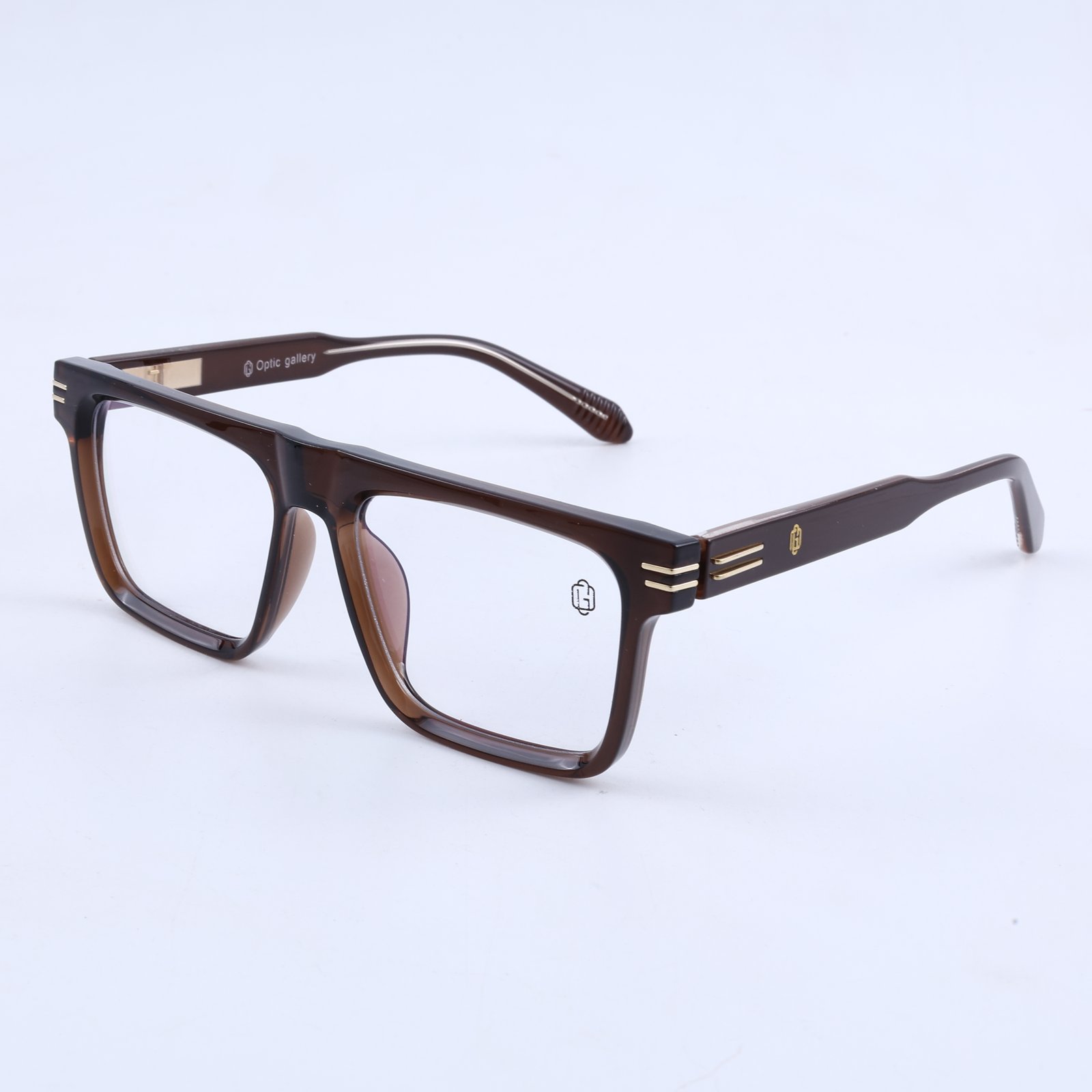 OG Cocoa Luxe Edge | Gloss Brown Square Eyeglasses