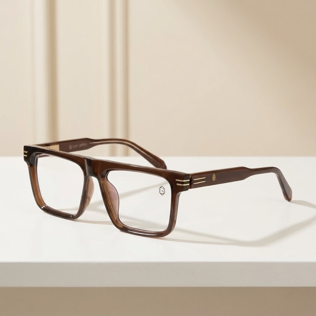 OG Cocoa Luxe Edge | Gloss Brown Square Eyeglasses