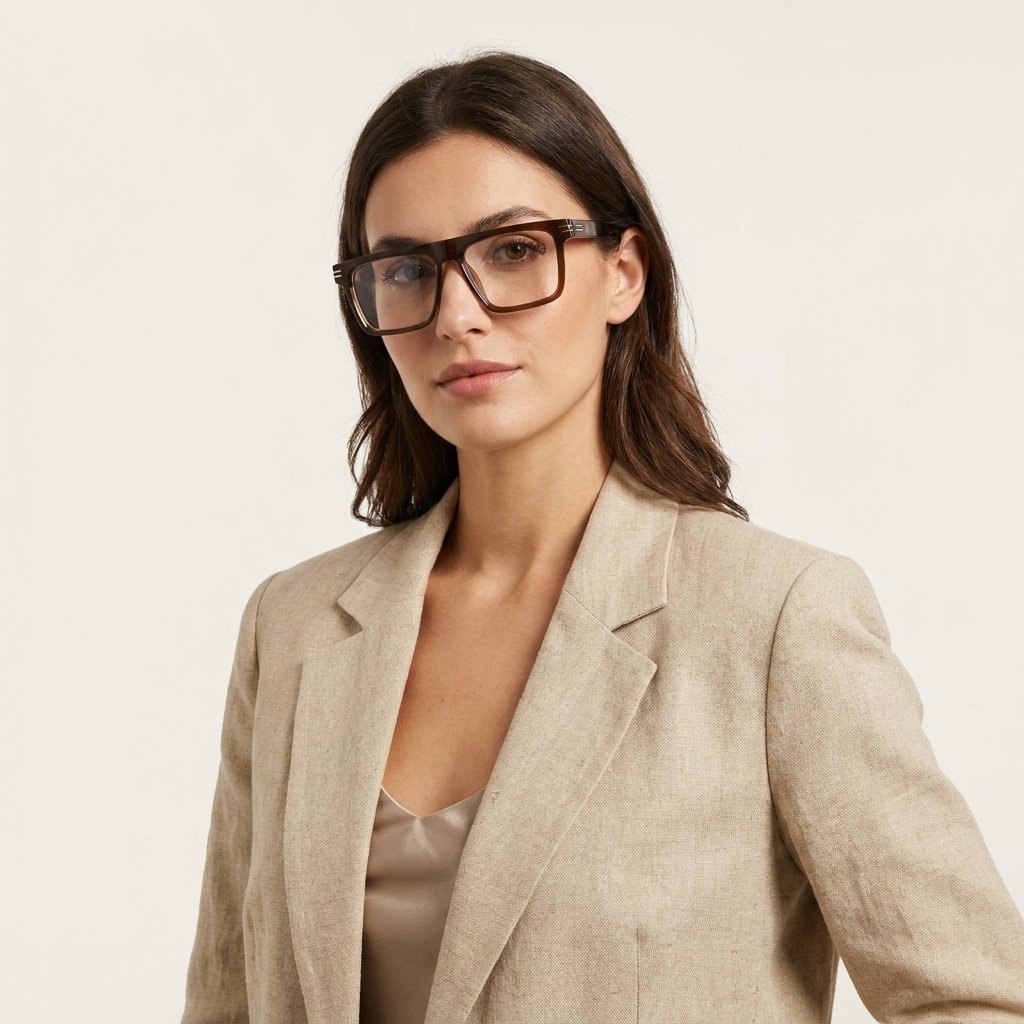 OG Cocoa Luxe Edge | Gloss Brown Square Eyeglasses