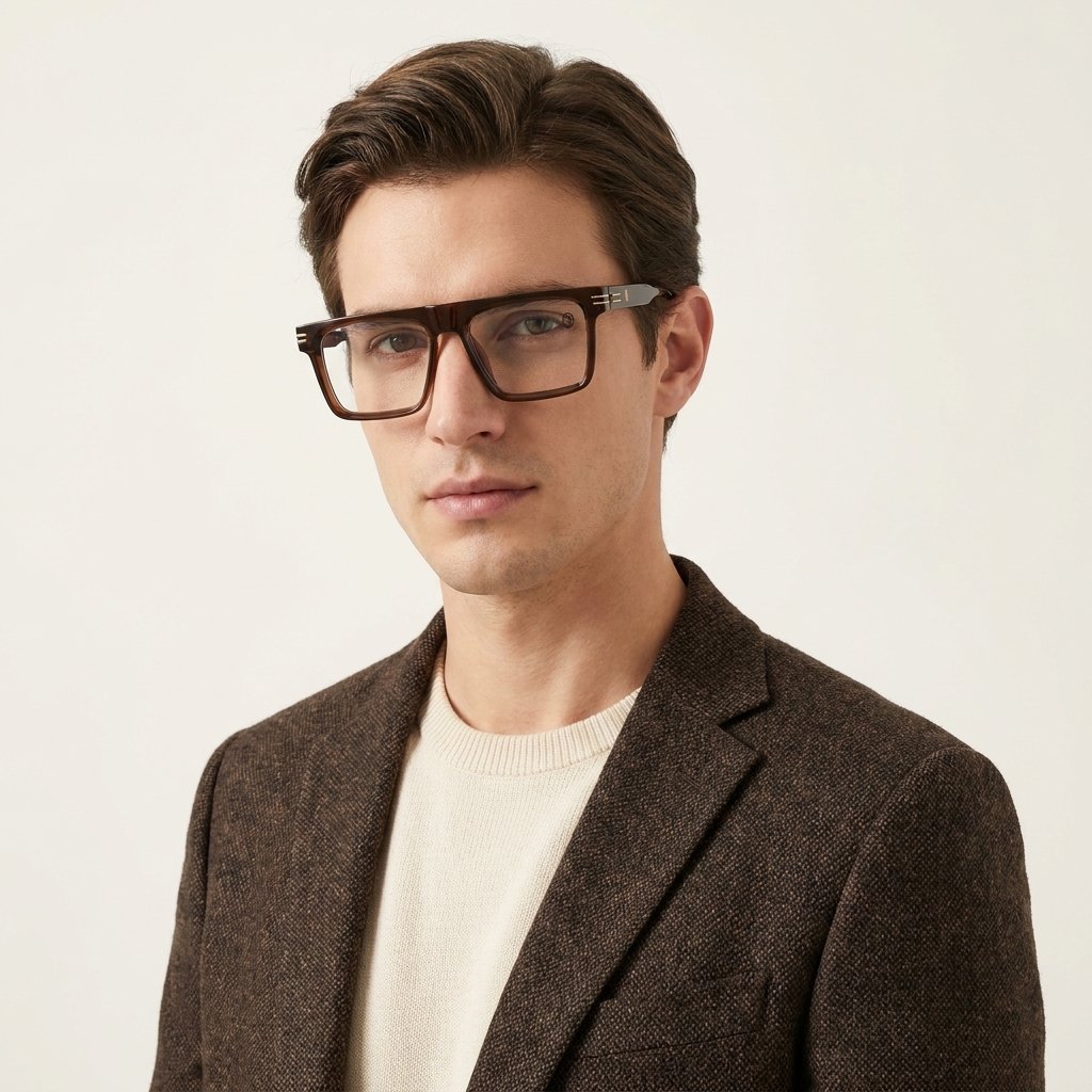OG Cocoa Luxe Edge | Gloss Brown Square Eyeglasses