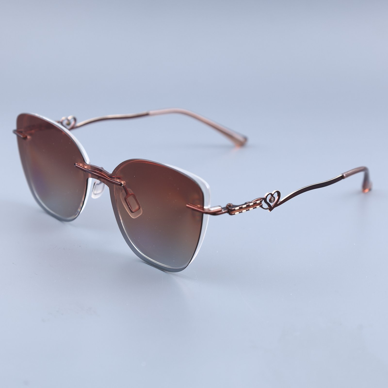 OG Copper Charm | Rimless Butterfly Sunglasses For Women