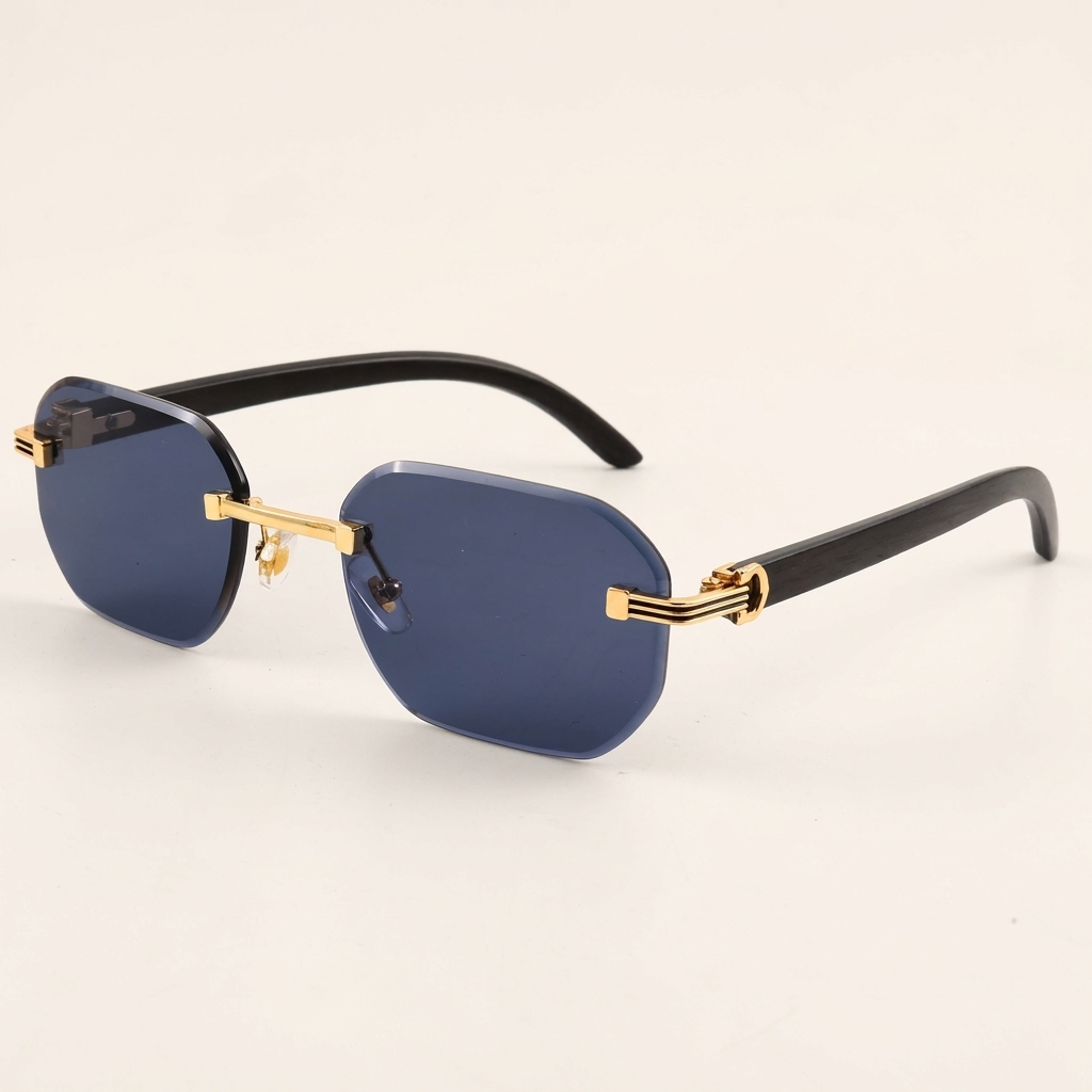 OG Crimson Crown | Luxury Rimless Ruby Gradient Sunglasses with Royal Lion Gold Temples
