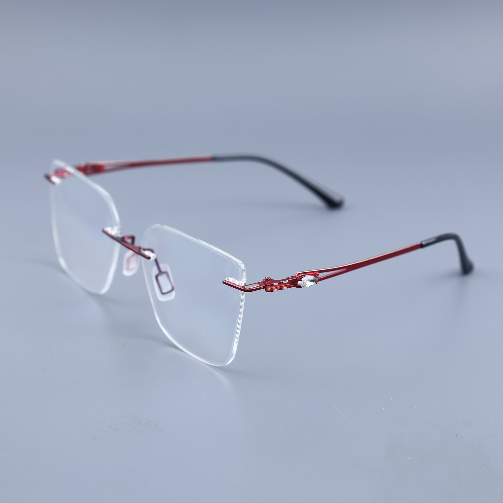 OG Crimson Edge | Rimless Square Sunglasses For Women
