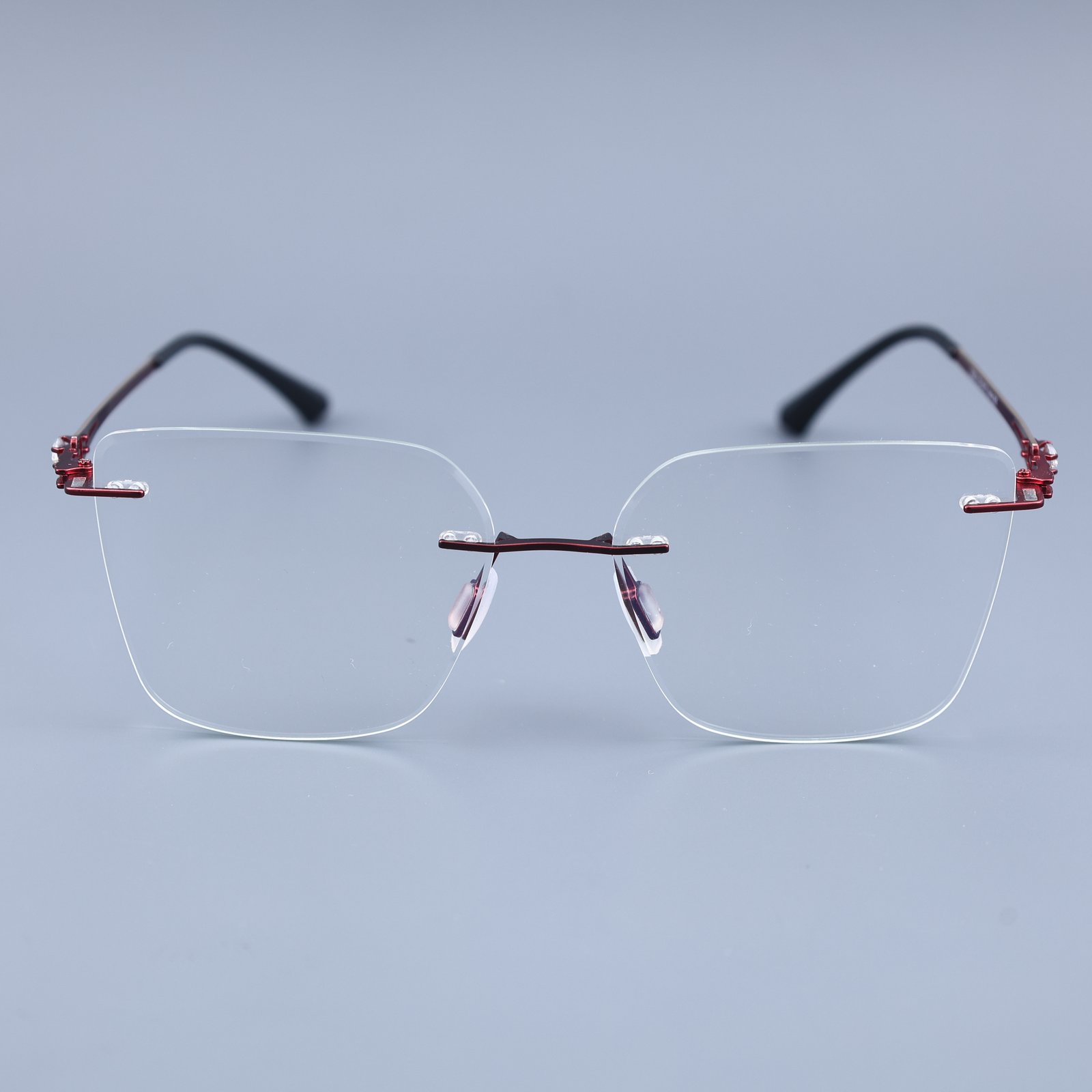 OG Crimson Edge | Rimless Square Sunglasses For Women