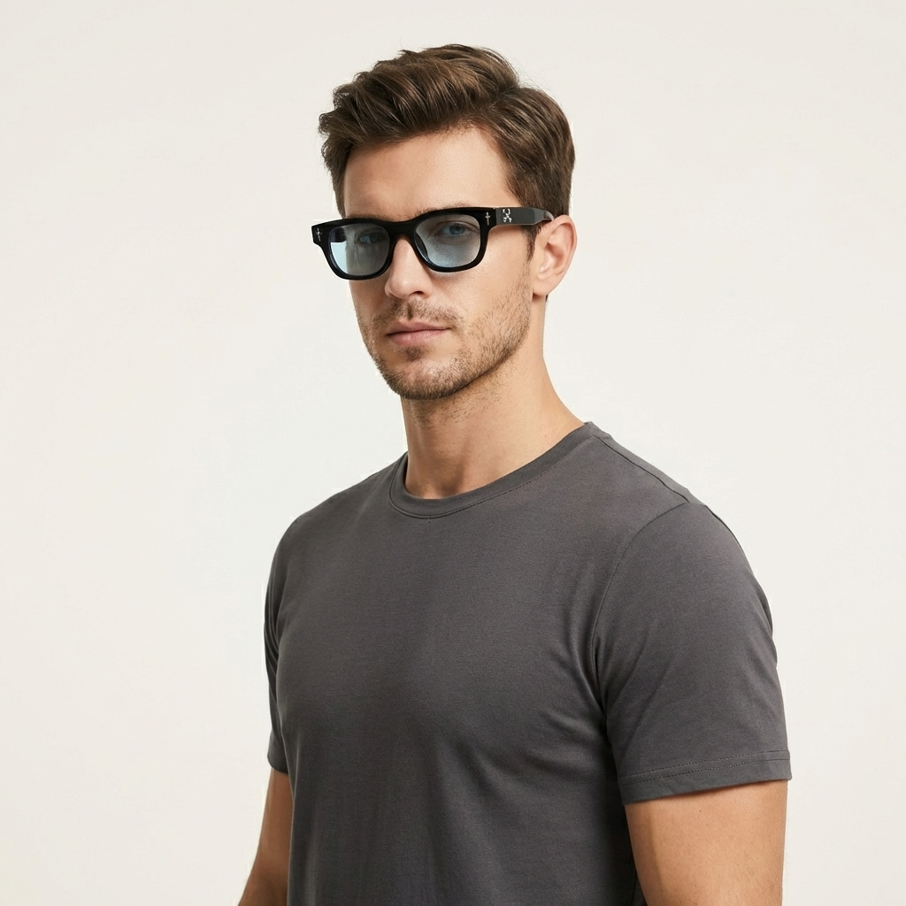 OG Cross Ice | Sleek Blue Tint Wayfarer Sunglasses