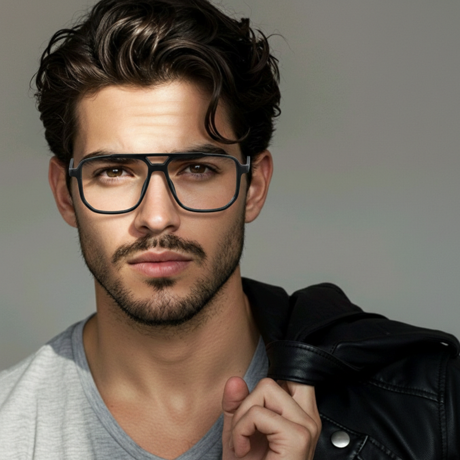 OG Crystal Air Transparent Full Rim Square Eyeglasses for Men