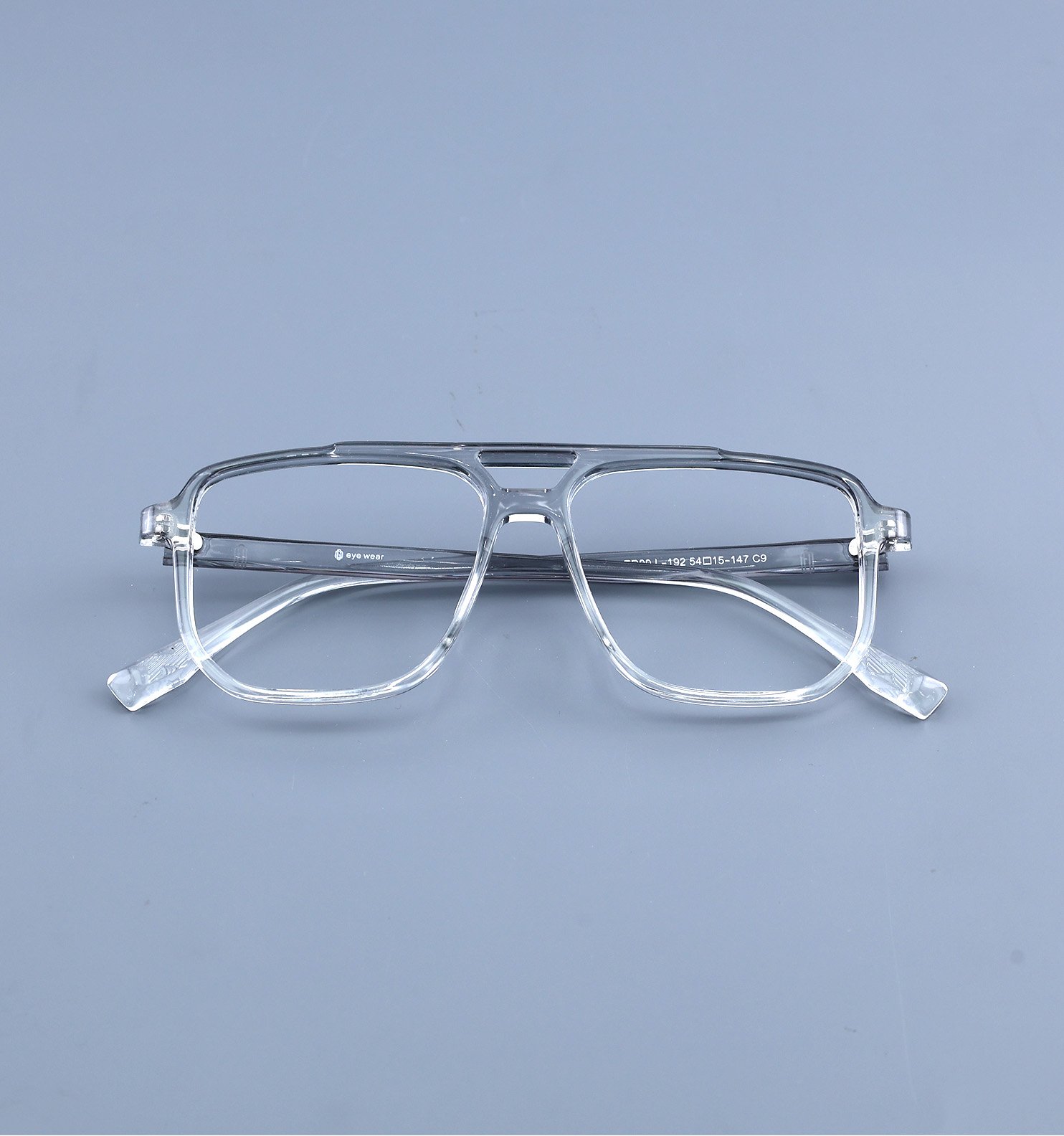 OG Crystal Air Transparent Full Rim Square Eyeglasses for Men