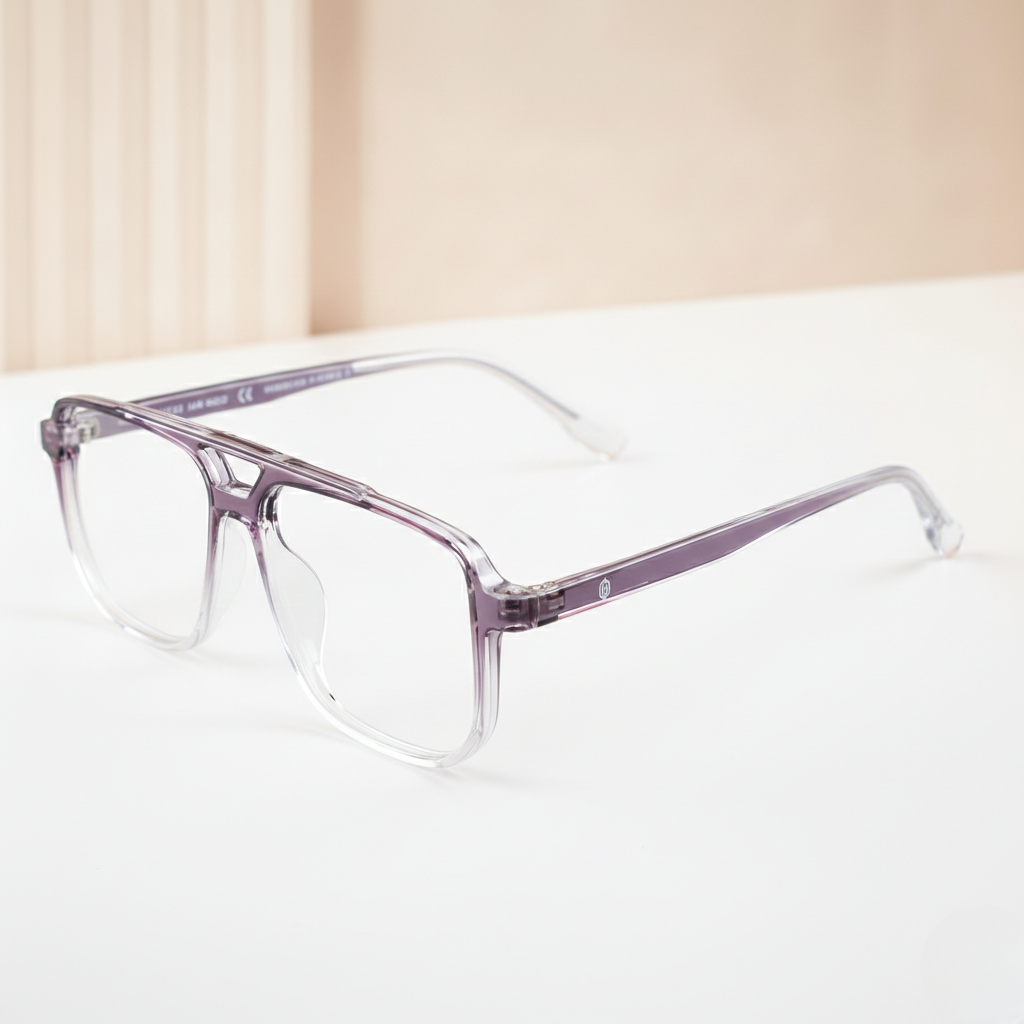 OG Crystal Air Transparent Full Rim Square Eyeglasses for Men