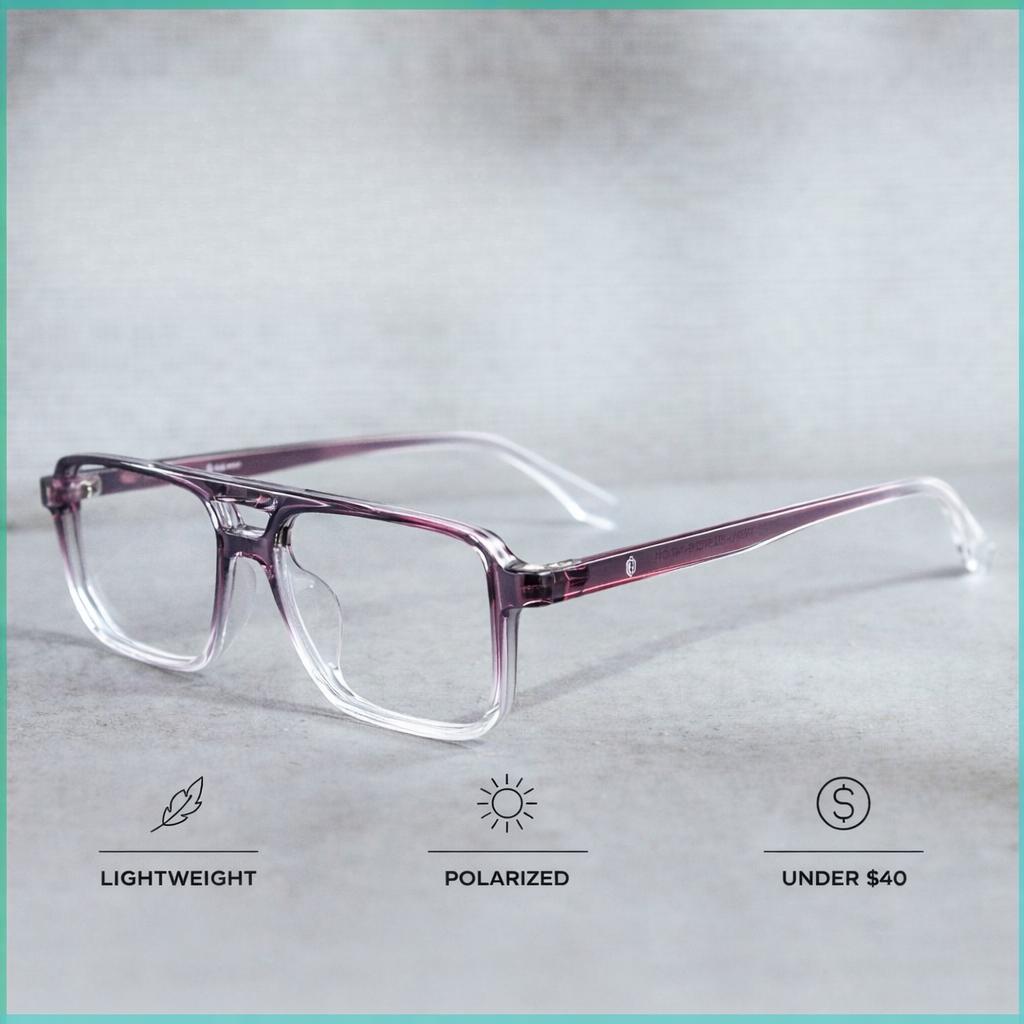 OG Crystal Air Transparent Full Rim Square Eyeglasses for Men
