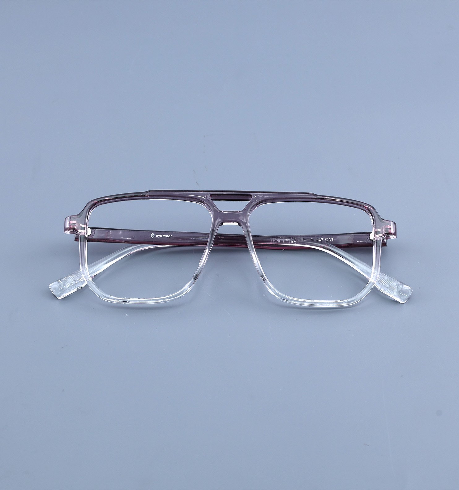 OG Crystal Air Transparent Full Rim Square Eyeglasses for Men