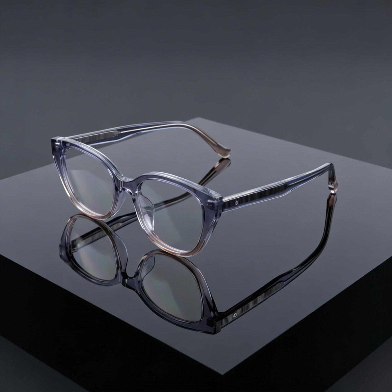 OG Crystal Blush Full Rim Cat-Eye Eyeglasses | Transparent Dual Tone Lightweight Optical Frame for Women