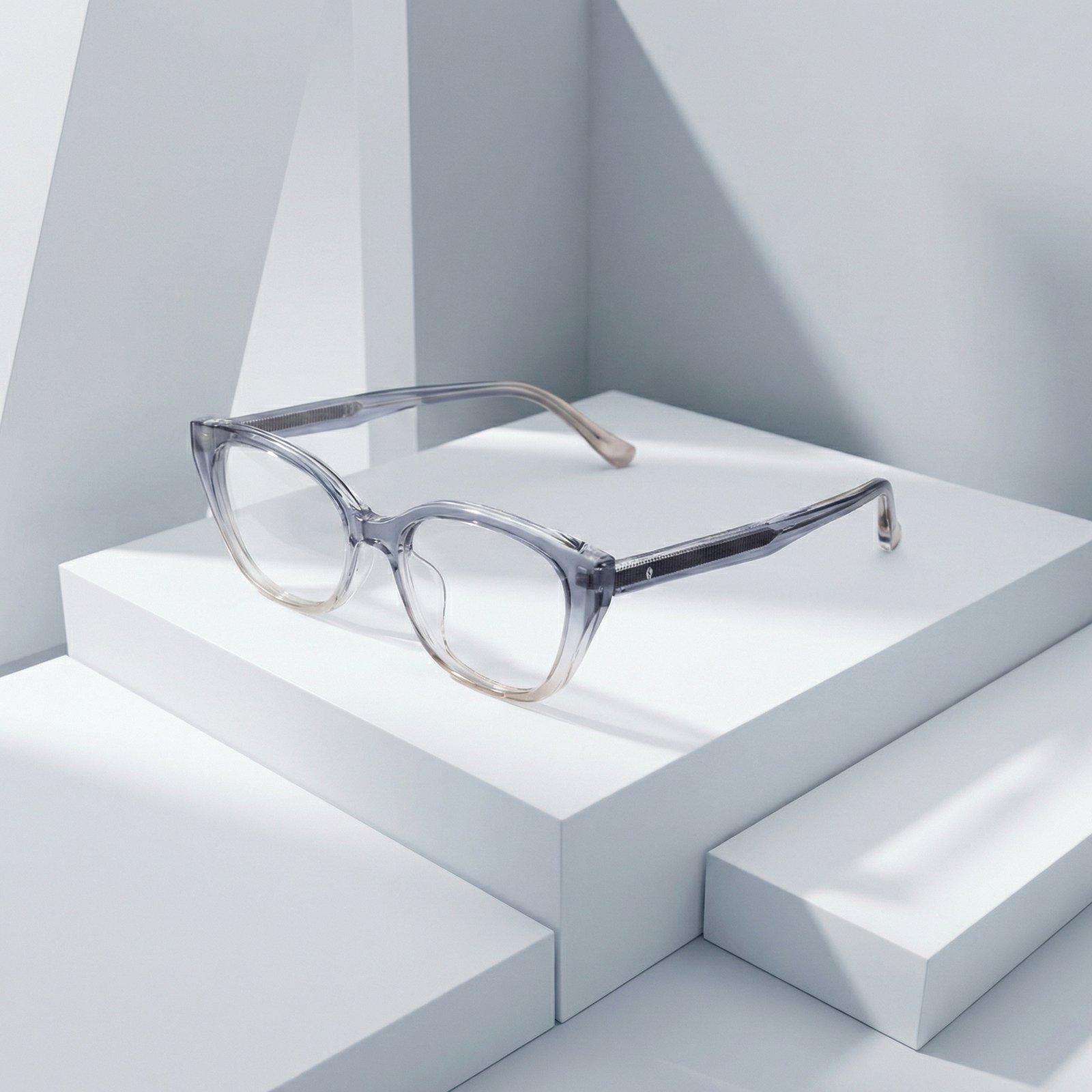 OG Crystal Blush Full Rim Cat-Eye Eyeglasses | Transparent Dual Tone Lightweight Optical Frame for Women