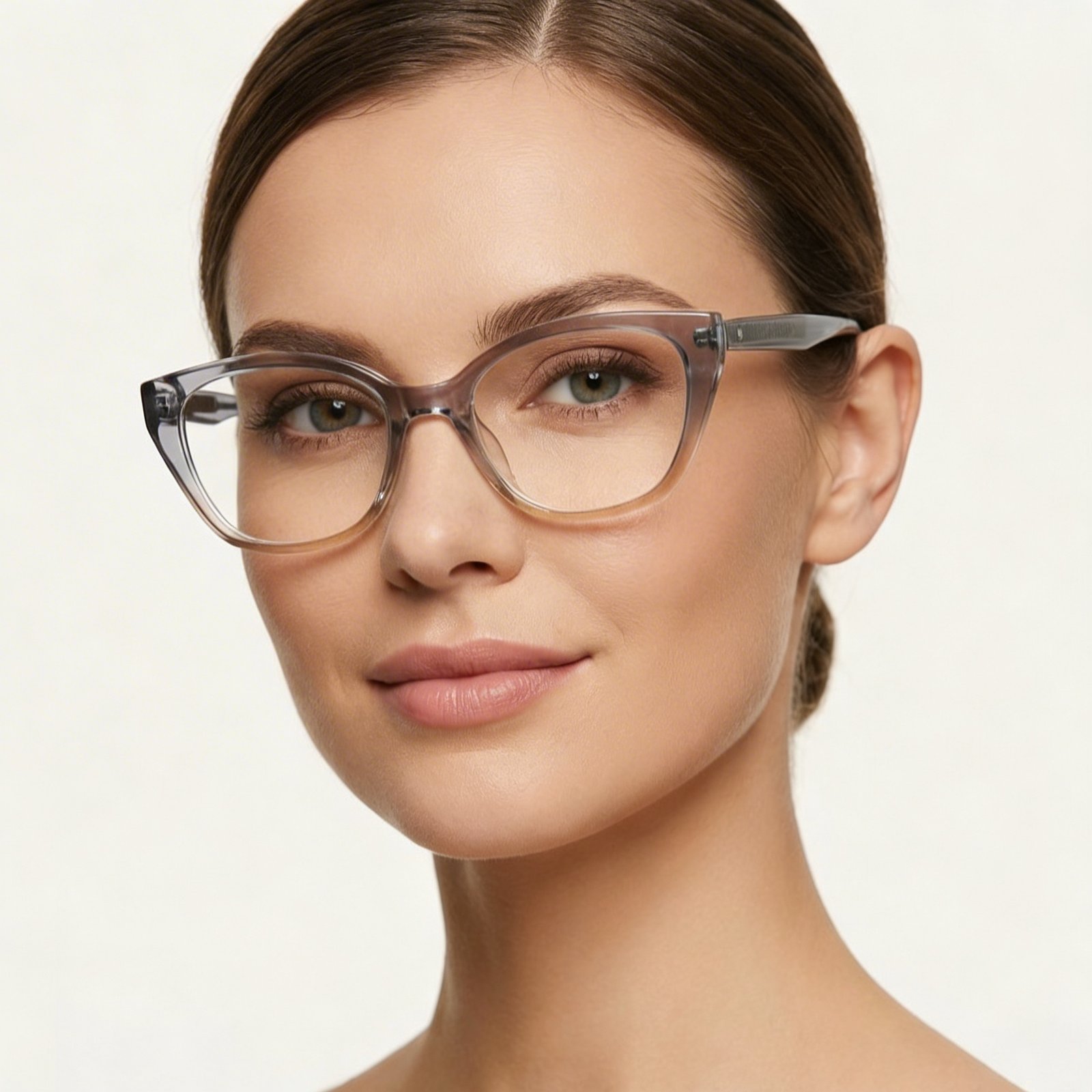 OG Crystal Blush Full Rim Cat-Eye Eyeglasses | Transparent Dual Tone Lightweight Optical Frame for Women
