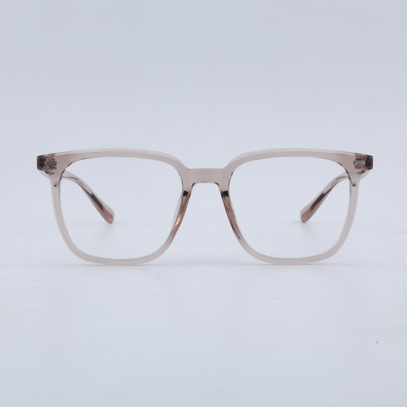 OG Crystal Blush Full Rim Square Eyeglasses | Ultra-Light Transparent Optical Frame for Women