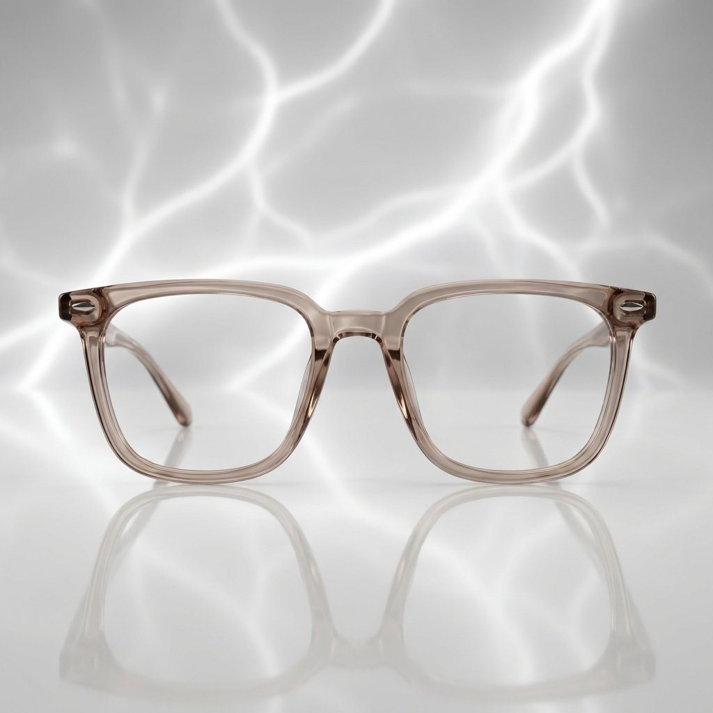 OG Crystal Blush Full Rim Square Eyeglasses | Ultra-Light Transparent Optical Frame for Women