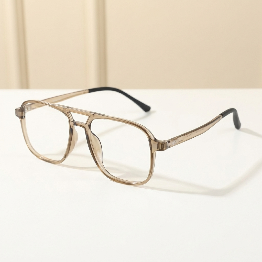 OG Crystal Dusk | Transparent Aviator Square  Clip on Sunglasses