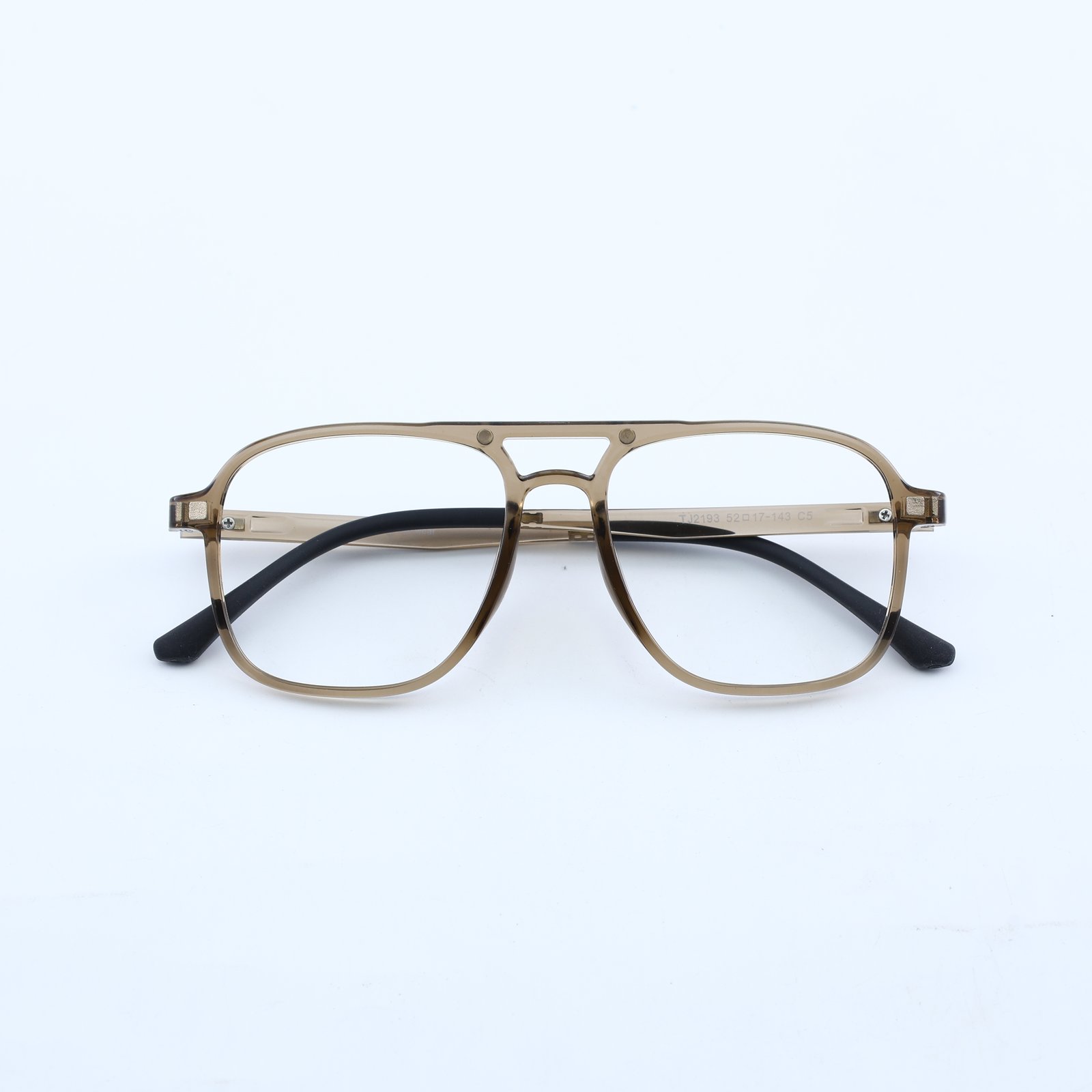 OG Crystal Dusk | Transparent Aviator Square  Clip on Sunglasses