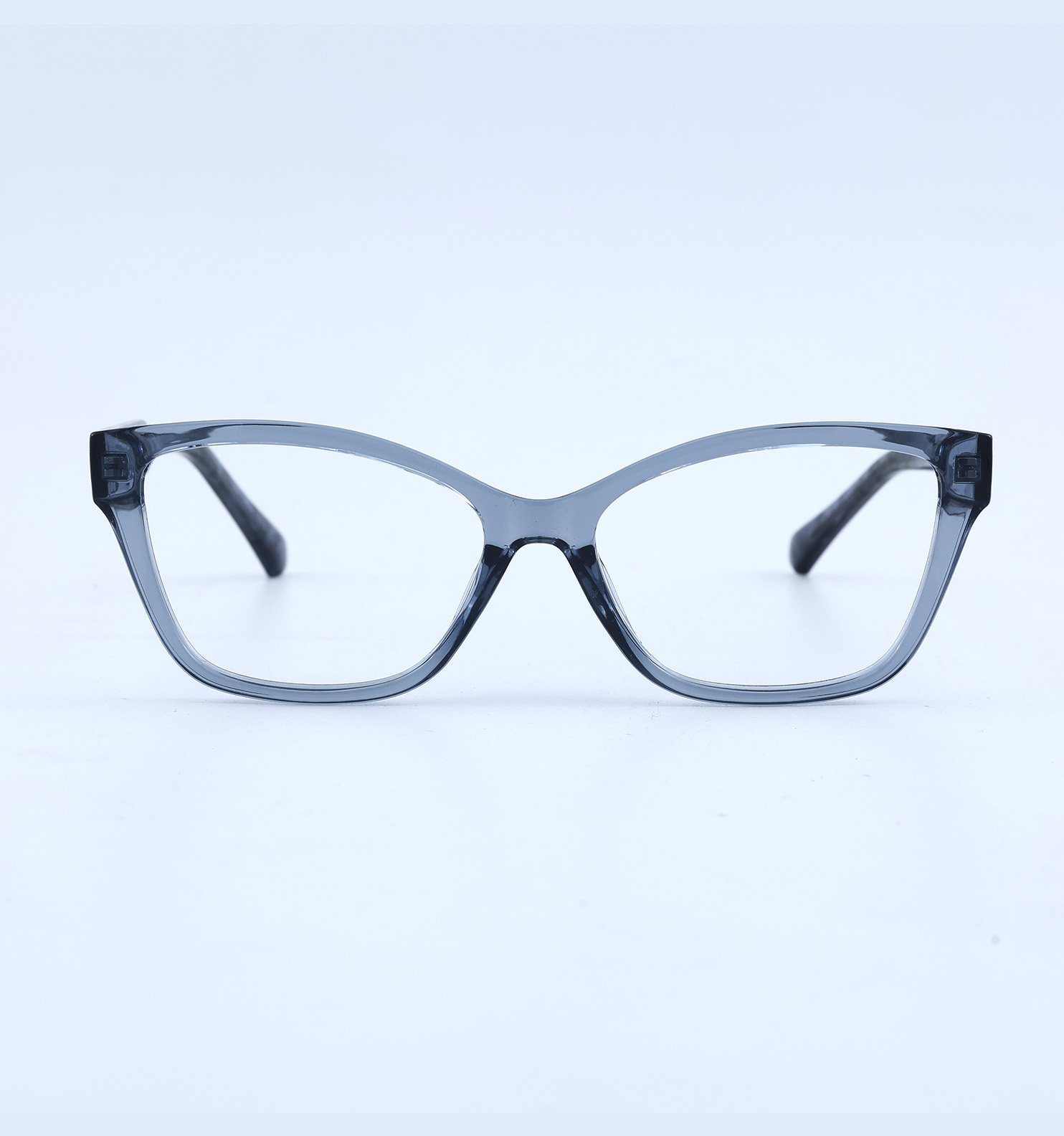 OG Crystal Edge Blue Transparent Full Rim Square Eyeglasses for Men | Premium Lightweight Optical Frame for Men