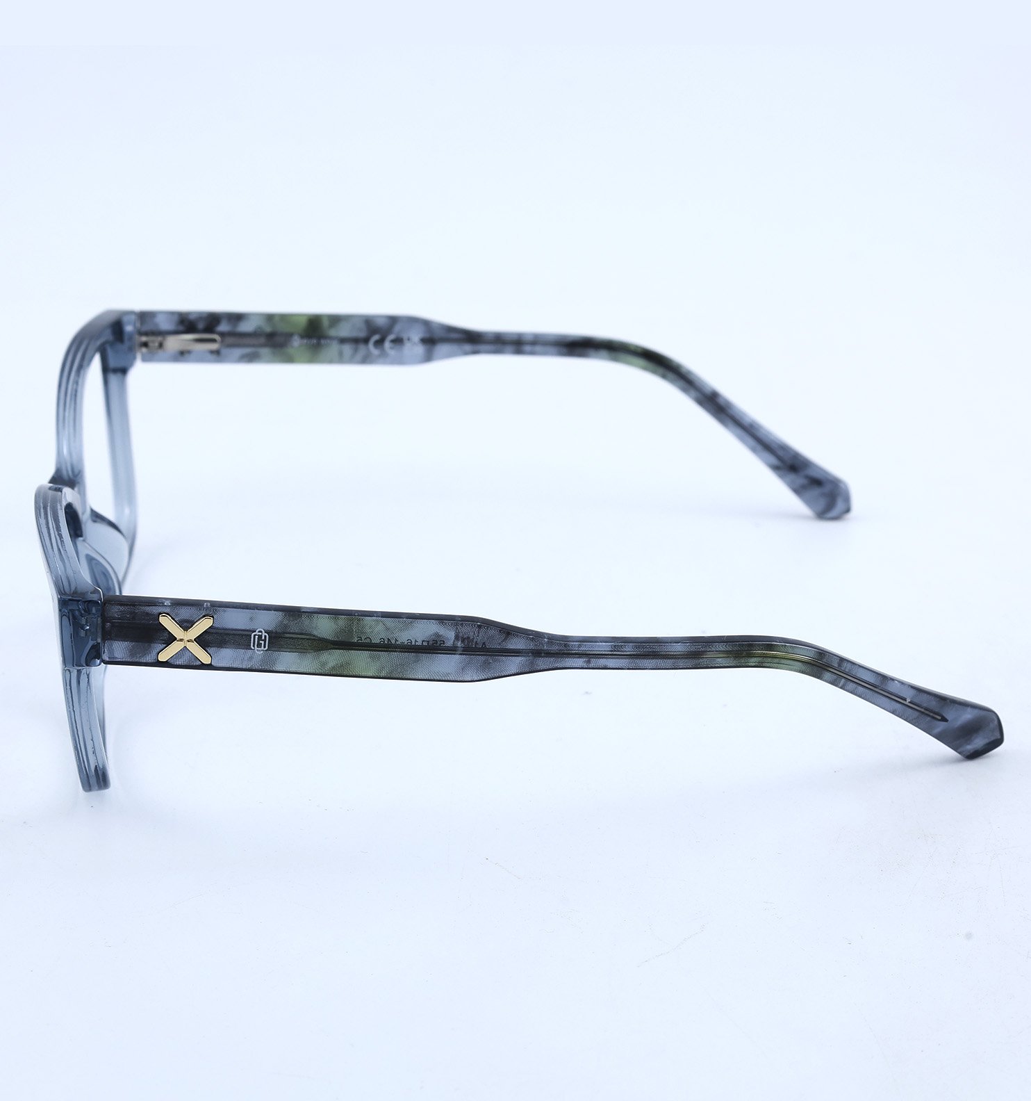 OG Crystal Edge Blue Transparent Full Rim Square Eyeglasses for Men | Premium Lightweight Optical Frame for Men