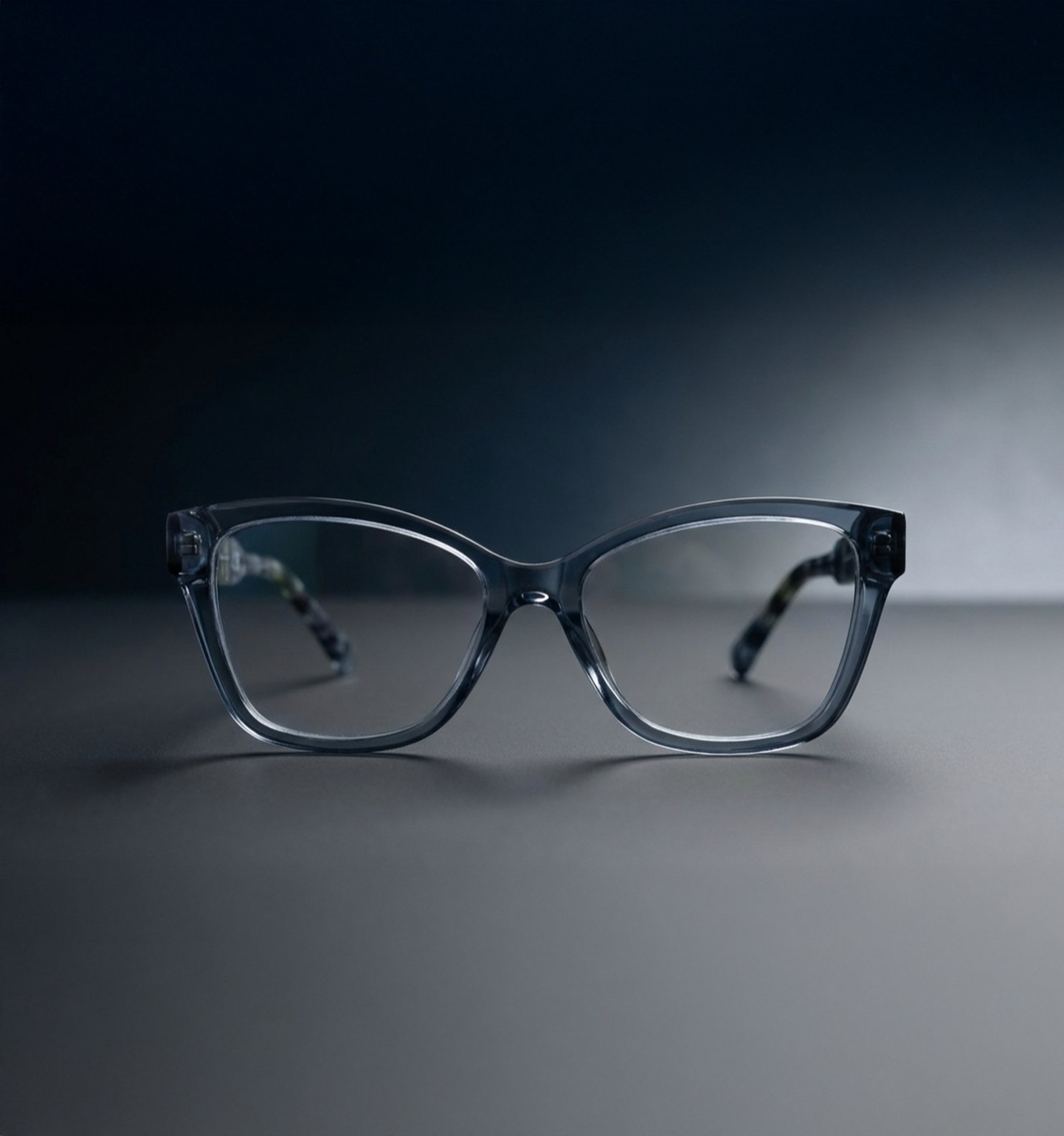 OG Crystal Edge Blue Transparent Full Rim Square Eyeglasses for Men | Premium Lightweight Optical Frame for Men