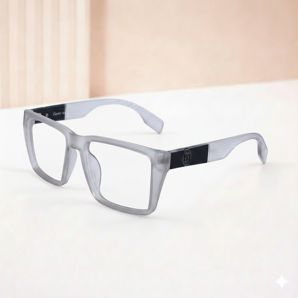 OG Crystal Edge Full Rim Square Eyeglasses | Transparent Premium Optical Frame