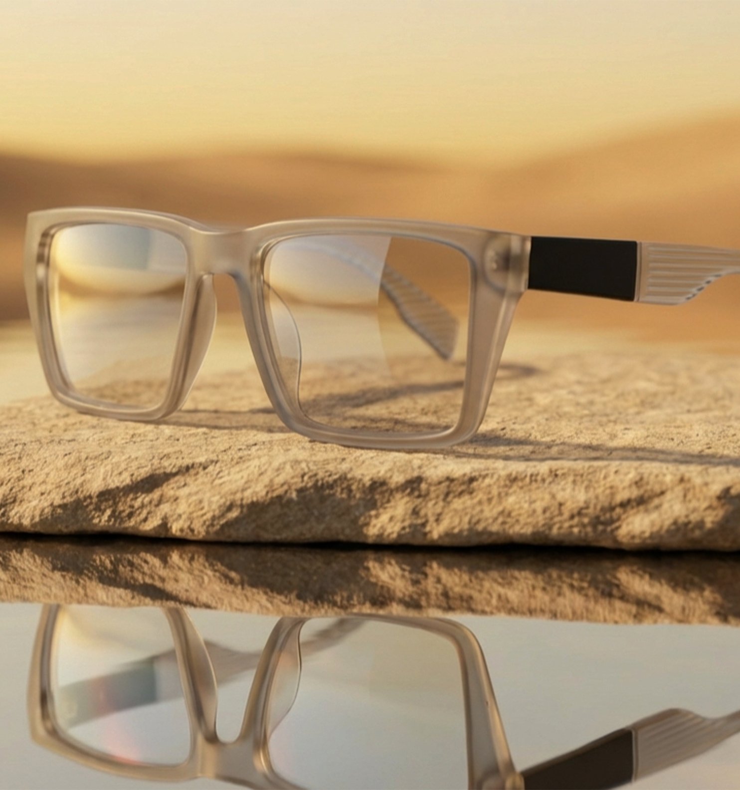 OG Crystal Edge Full Rim Square Eyeglasses | Transparent Premium Optical Frame