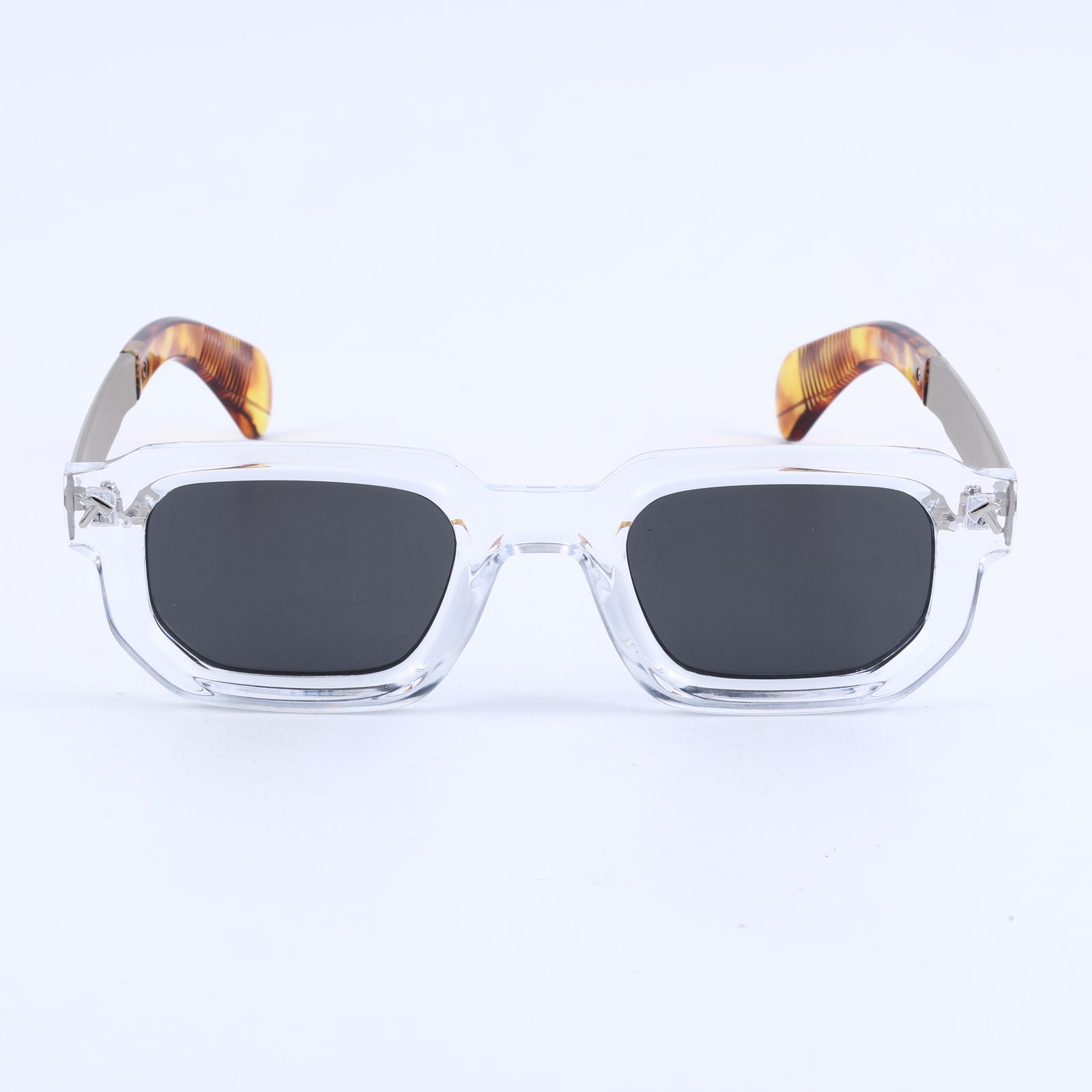 OG Crystal Havana Edge | Transparent Square Clip-On Sunglasses