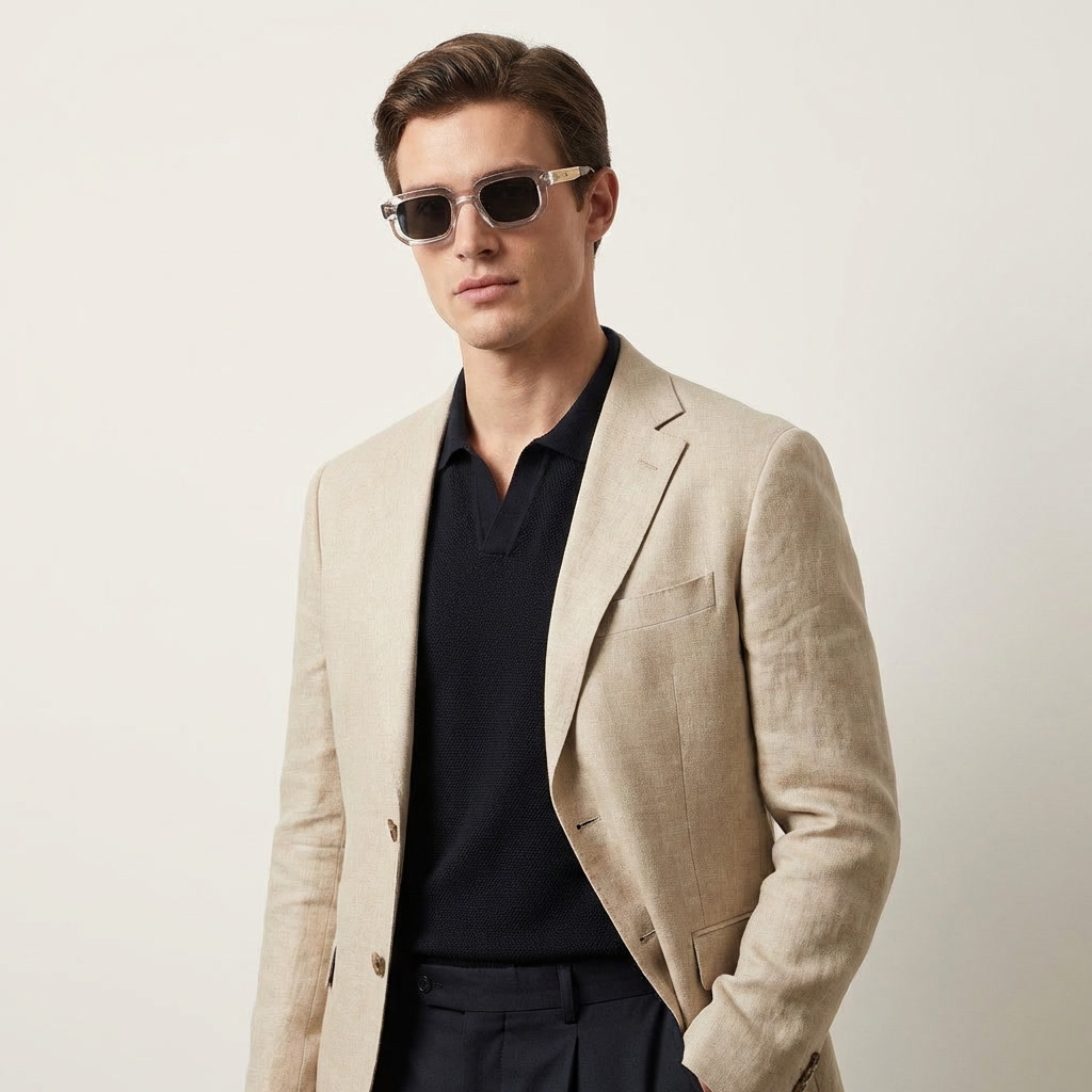 OG Crystal Havana Edge | Transparent Square Clip-On Sunglasses