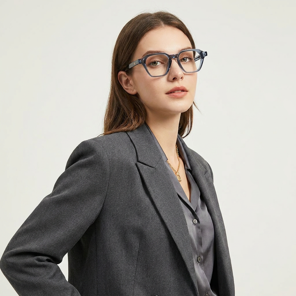 OG Crystal Ice Edge | Bold Square Eyeglasses