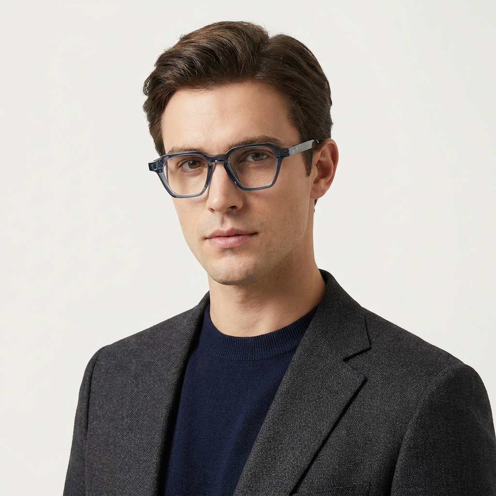 OG Crystal Ice Edge | Bold Square Eyeglasses