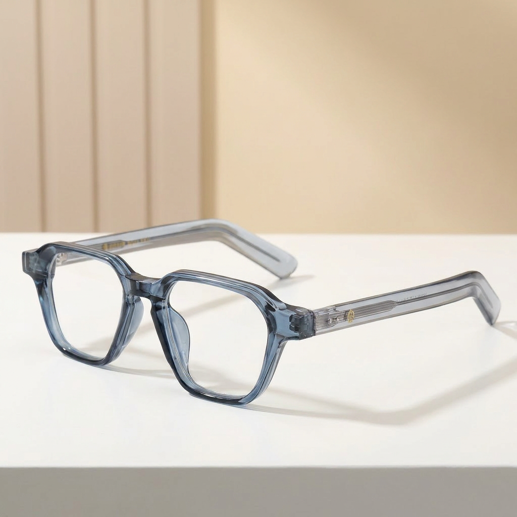 OG Crystal Ice Edge | Bold Square Eyeglasses