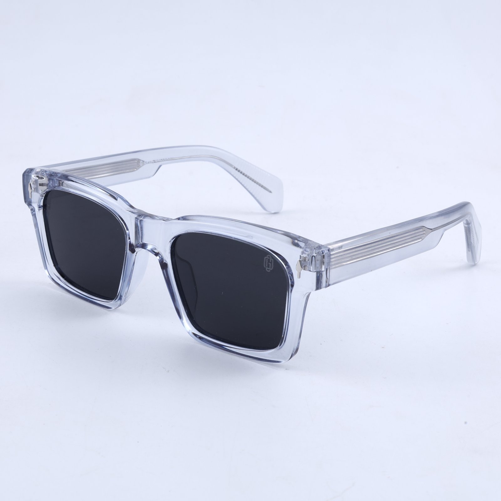 OG Crystal Ice | Premium Transparent Square Sunglasses with Smoke Black Lenses