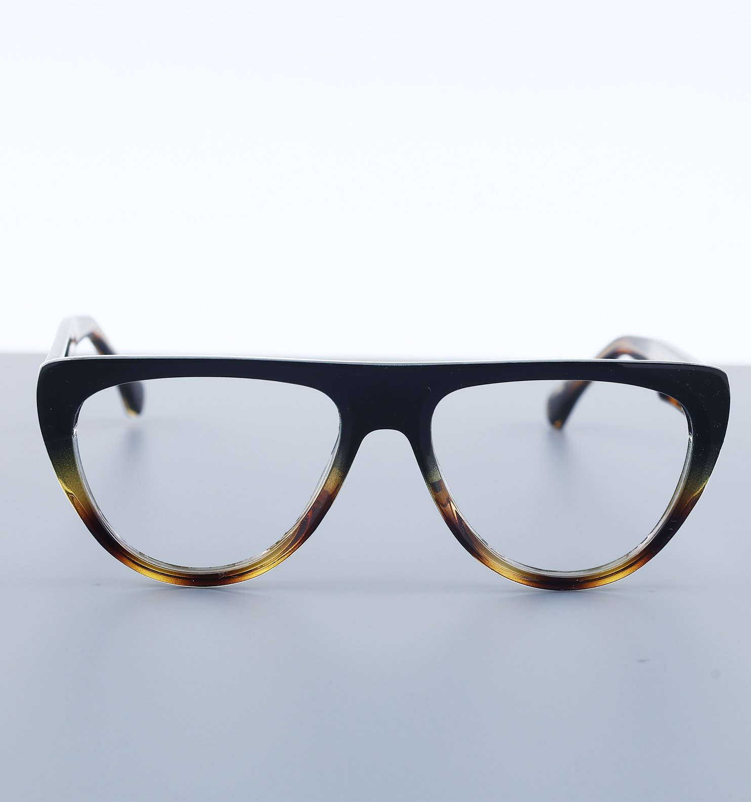 OG Crystal Men’s Full Rim Square Eyeglasses | Stylish Square Optical Frame in Blue Grey, Transparent & Yellow-Black