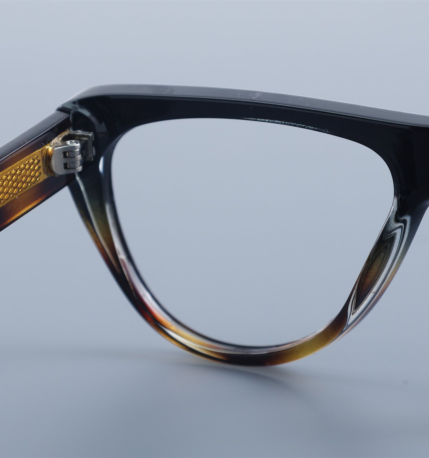 OG Crystal Men’s Full Rim Square Eyeglasses | Stylish Square Optical Frame in Blue Grey, Transparent & Yellow-Black