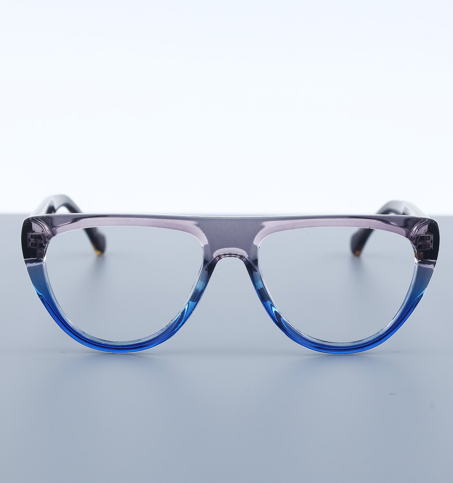 OG Crystal Men’s Full Rim Square Eyeglasses | Stylish Square Optical Frame in Blue Grey, Transparent & Yellow-Black