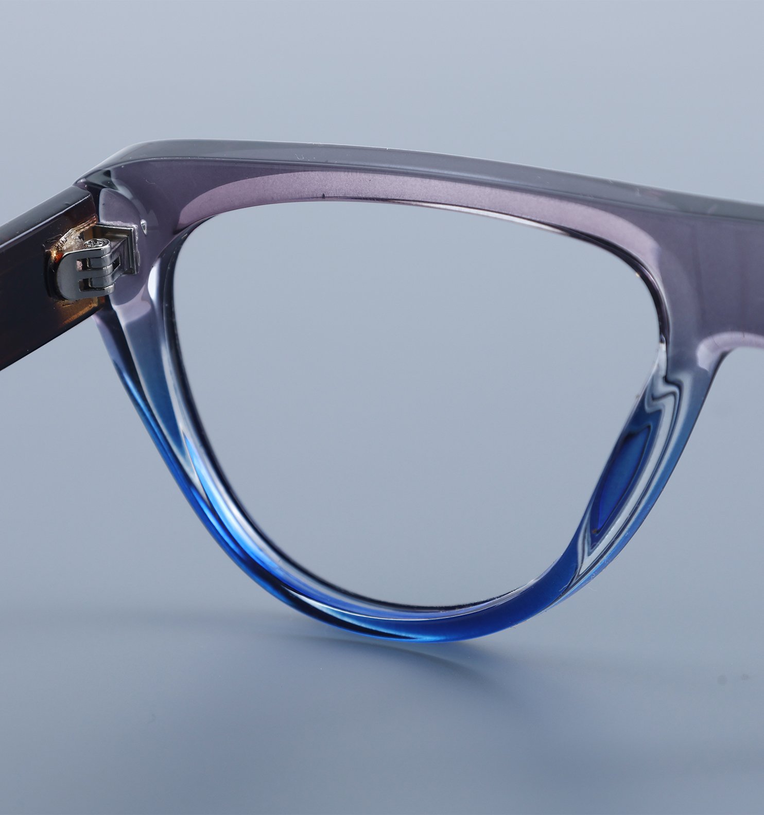 OG Crystal Men’s Full Rim Square Eyeglasses | Stylish Square Optical Frame in Blue Grey, Transparent & Yellow-Black