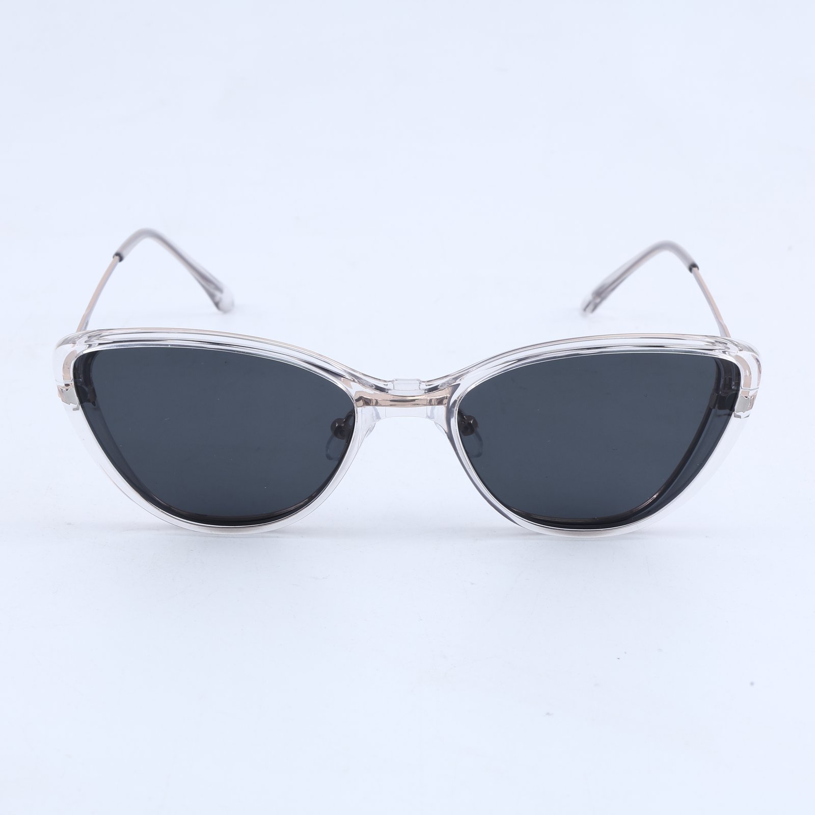 OG Crystal Noir Clip-On | Transparent Cat-Eye Magnetic Sunglasses