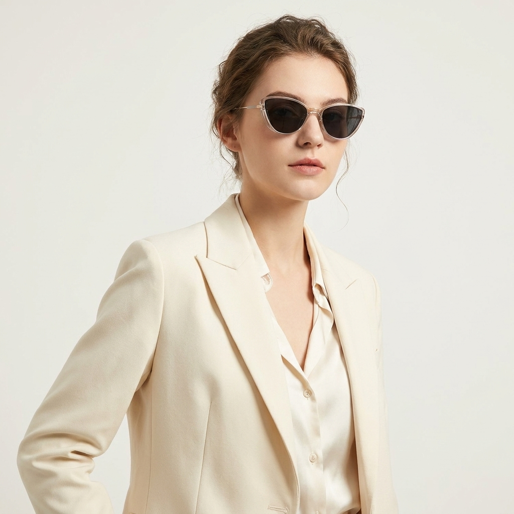 OG Crystal Noir Clip-On | Transparent Cat-Eye Magnetic Sunglasses