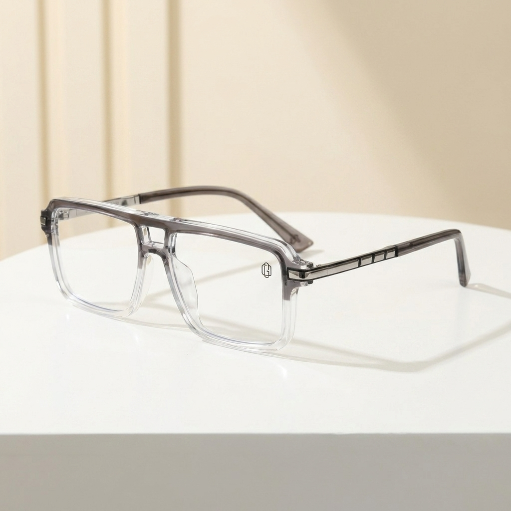 OG Crystal Phantom | Transparent Ice Navigator Eyeglasses with Gunmetal Precision Temples