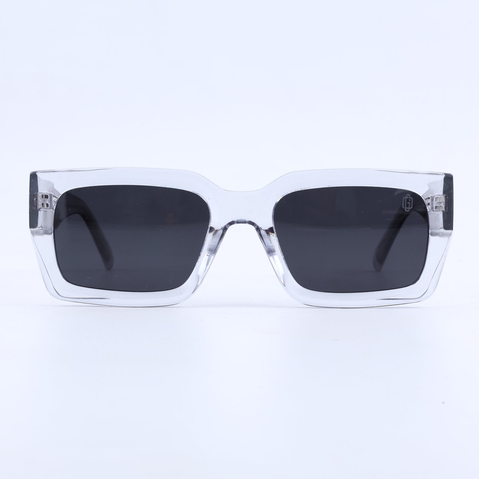 OG Crystal Phantom | Luxury Smoke Crystal Square Sunglasses with Black Polarized Lenses
