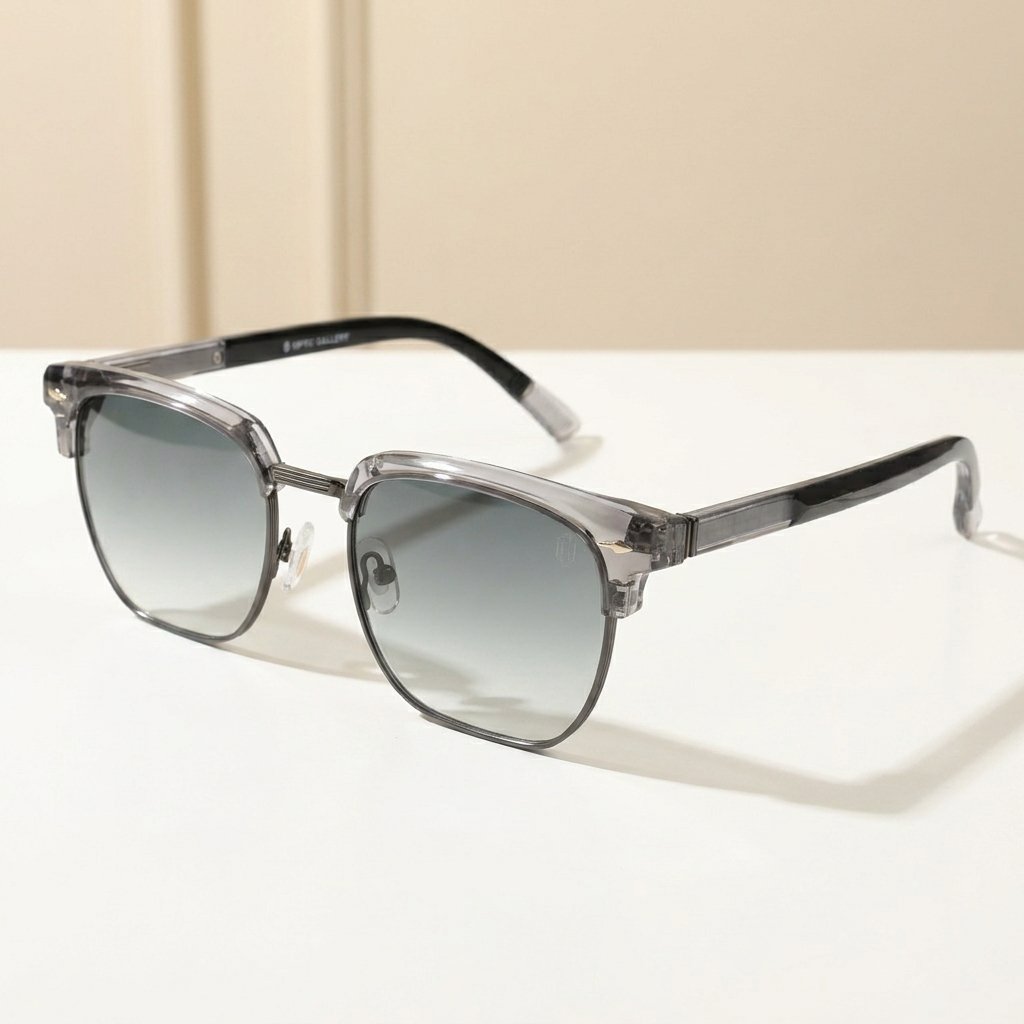 OG Crystal Phantom | Luxury Transparent Square Sunglasses with Ice Grey Gradient Lenses