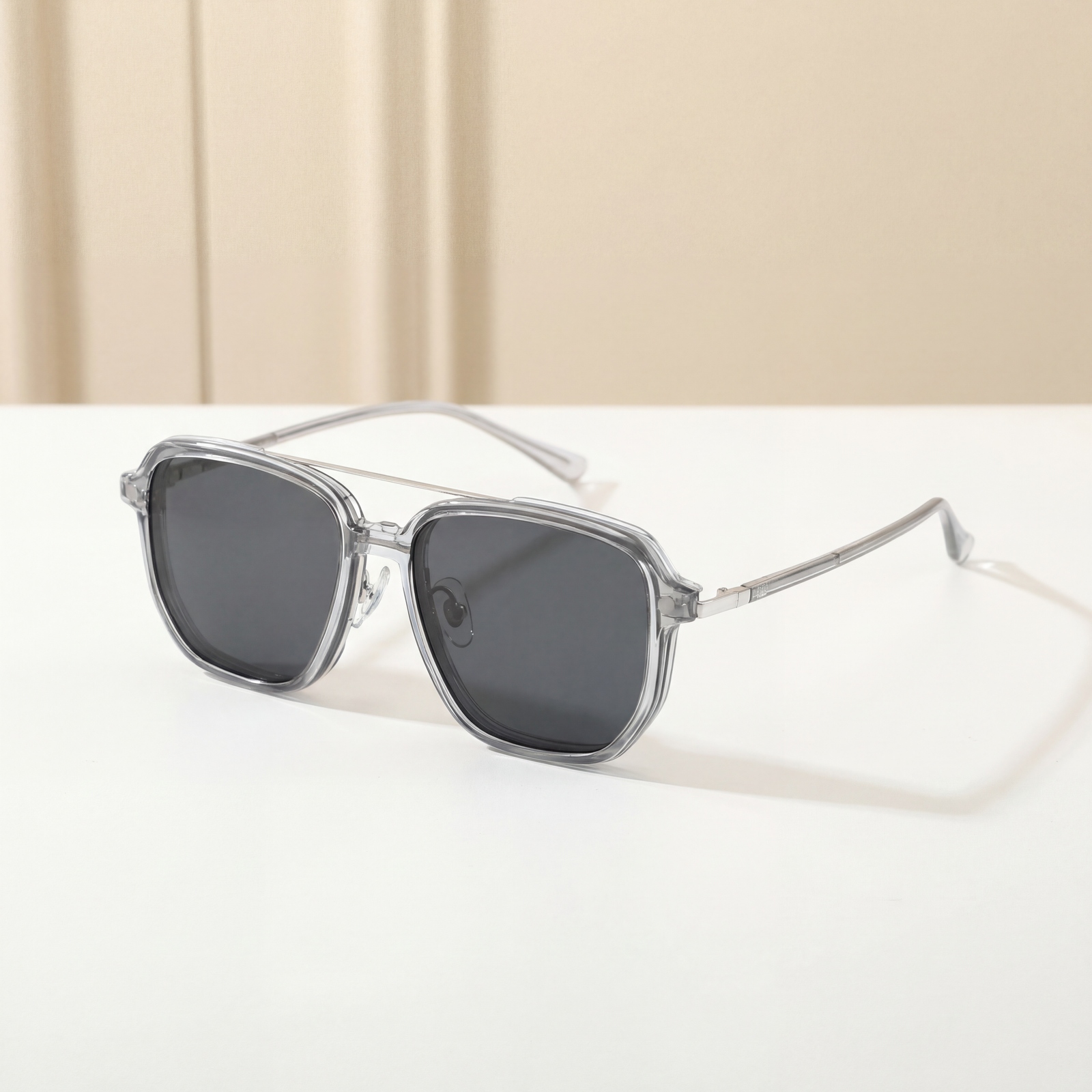 OG Crystal Pilot | Transparent Frame Square Aviator Sunglasses For Men