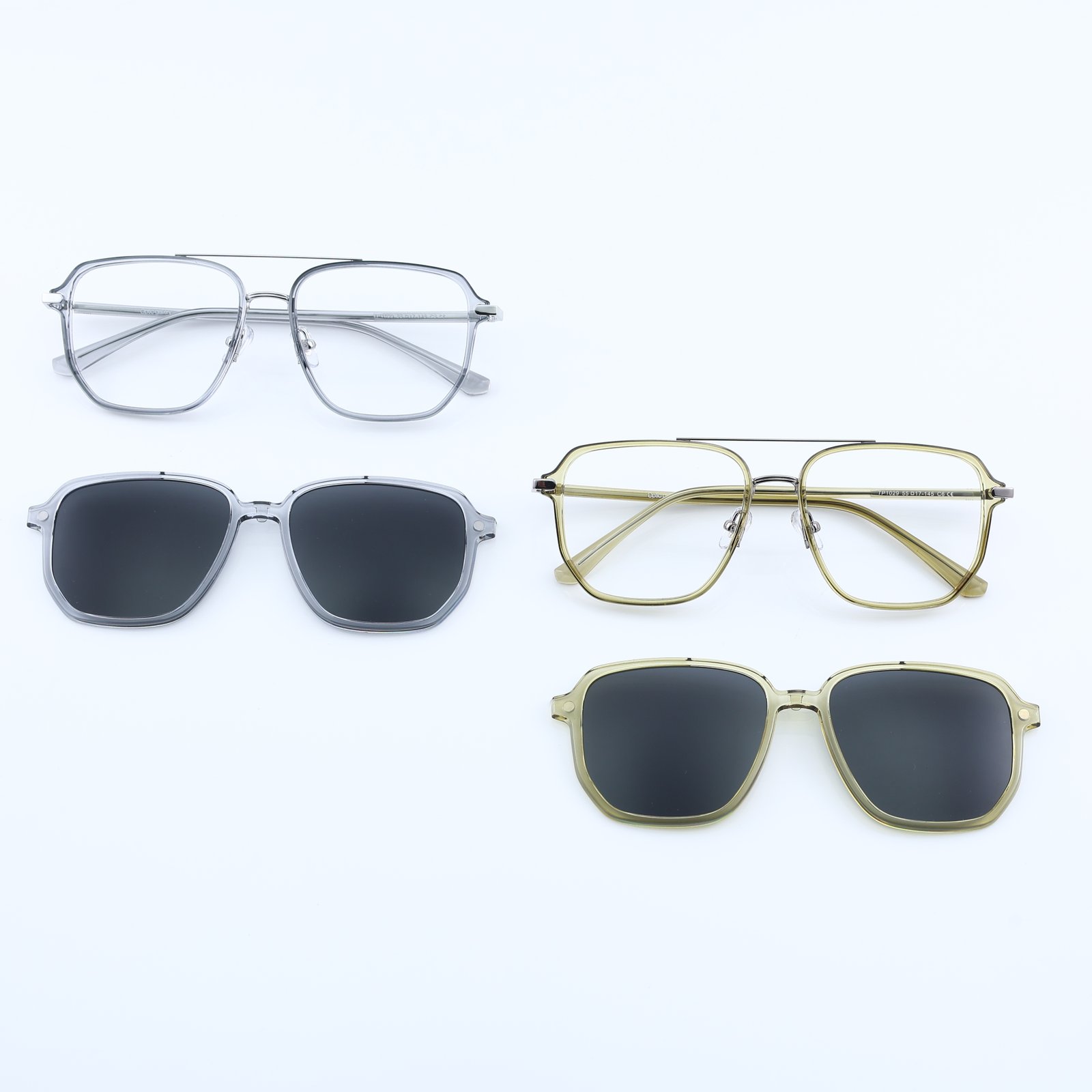 OG Crystal Pilot | Transparent Frame Square Aviator Sunglasses For Men