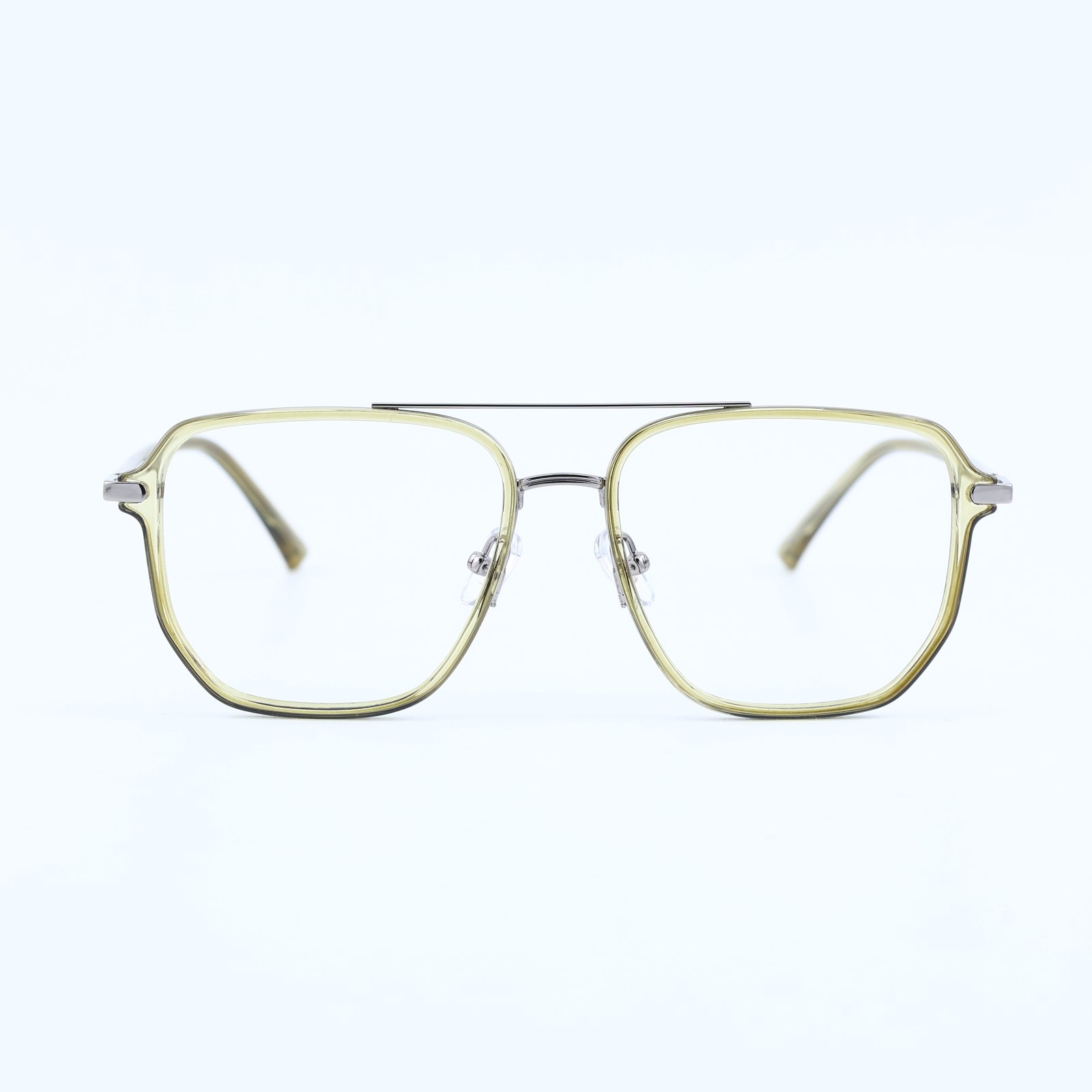 OG Crystal Pilot | Transparent Frame Square Aviator Sunglasses For Men