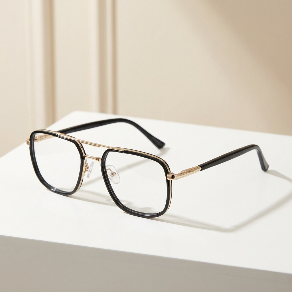 OG Crystal Sovereign | Luxury Transparent Gold Navigator Frame Eyewear