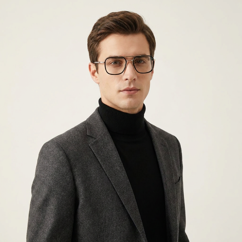 OG Crystal Sovereign | Luxury Transparent Gold Navigator Frame Eyewear